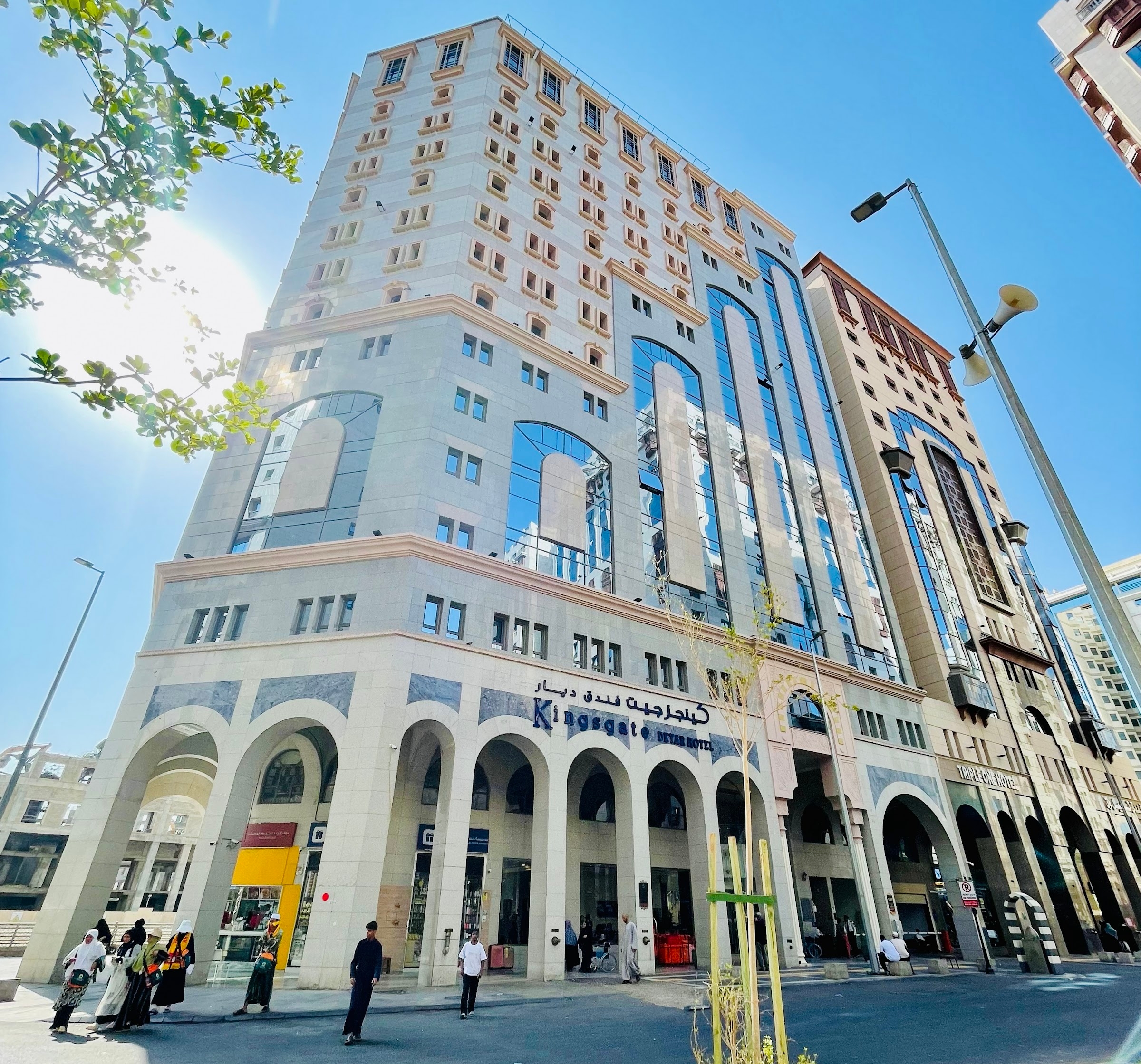 The hotel's front