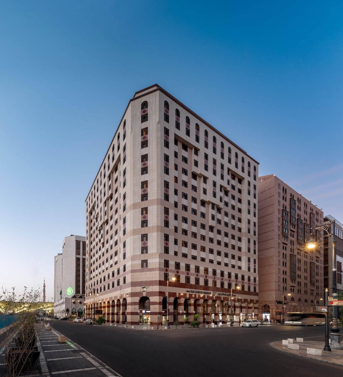 The hotel's front