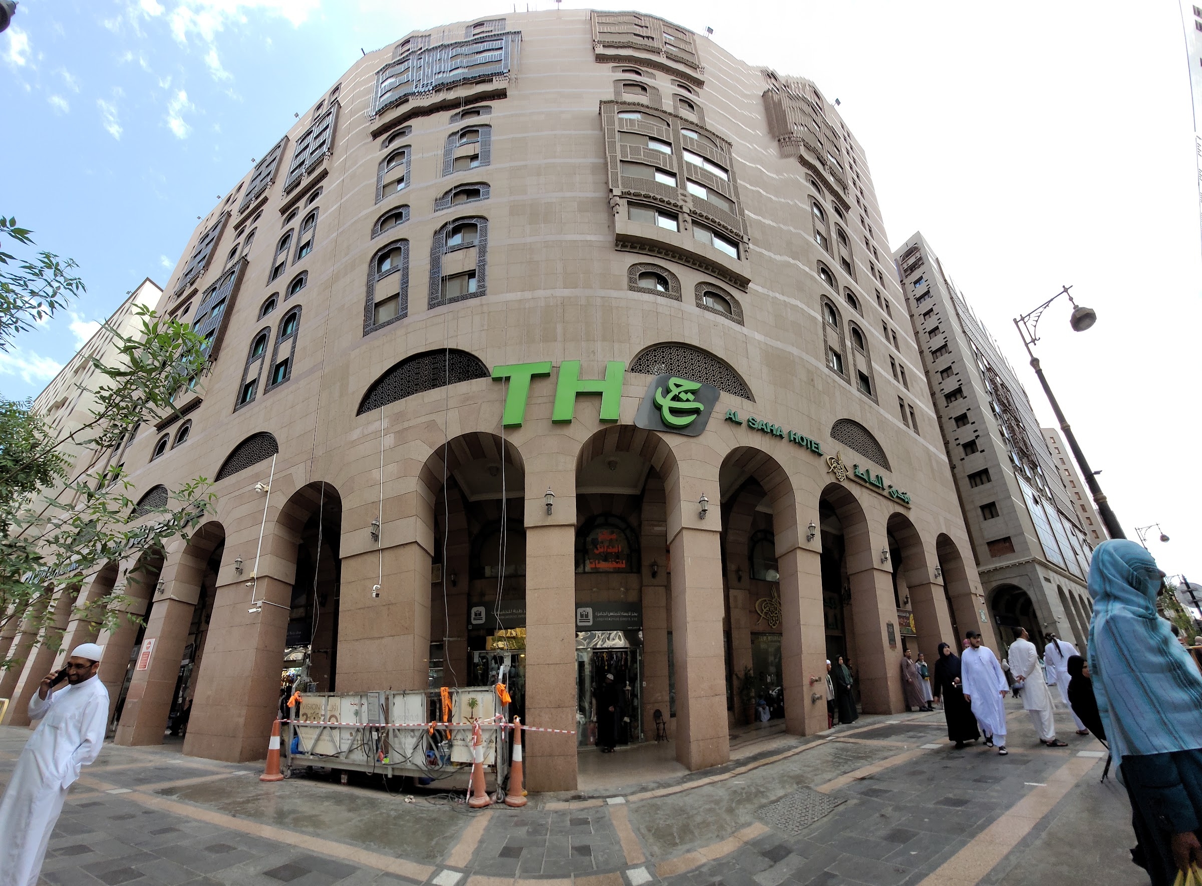 The hotel's front