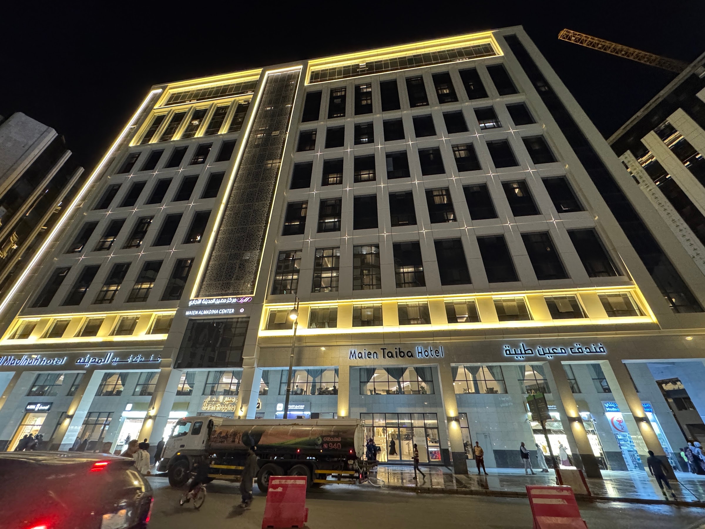 The hotel at night