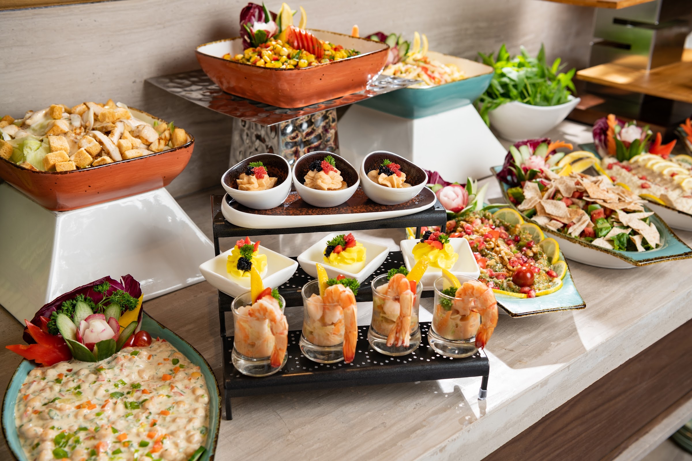 Dishes from the hotel's buffet