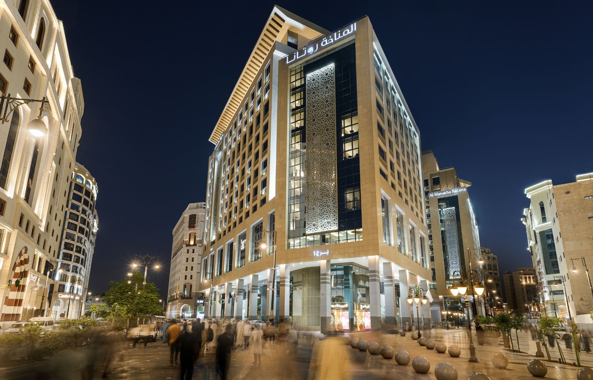 The hotel at night