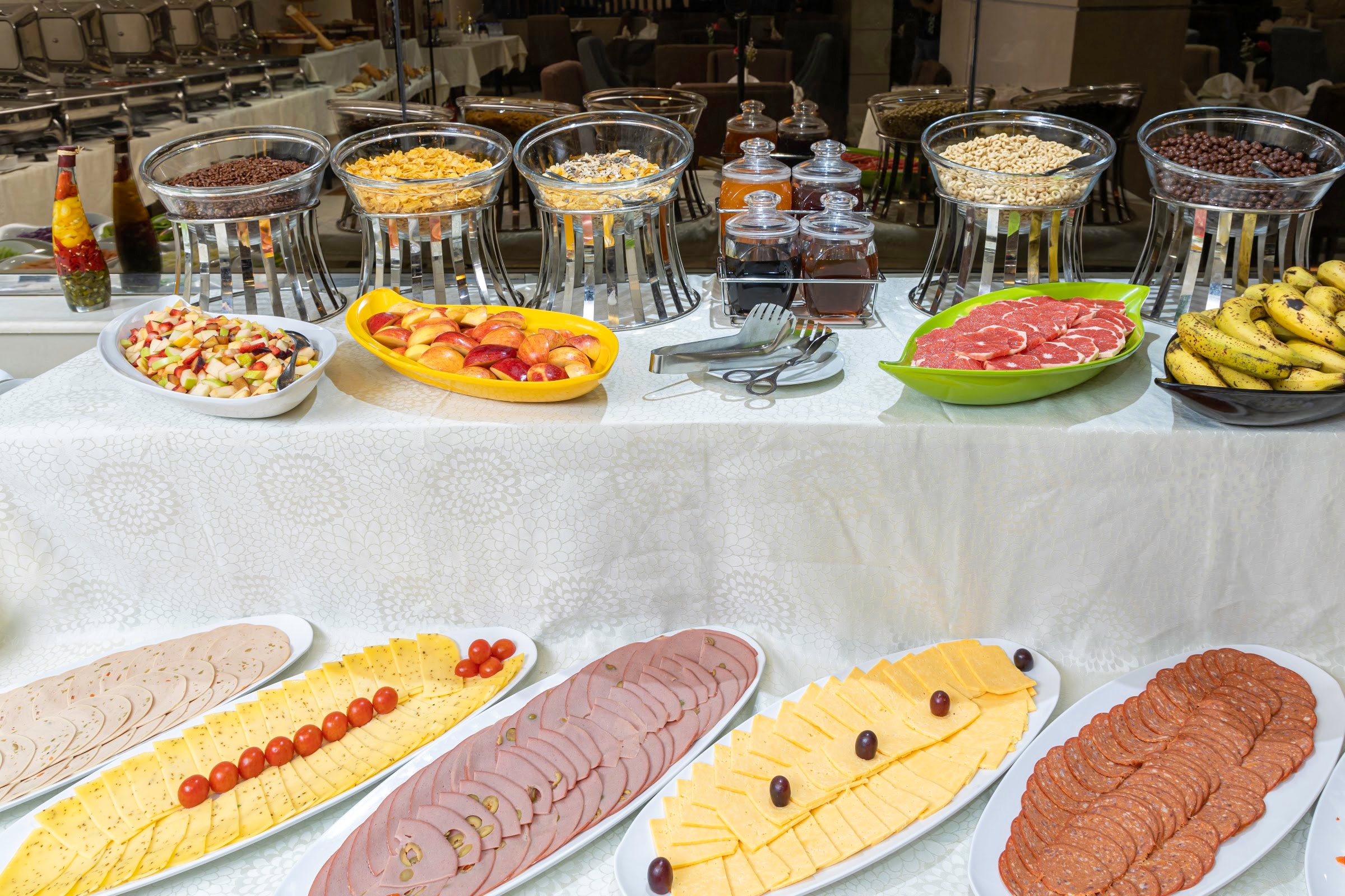 The breakfast buffet