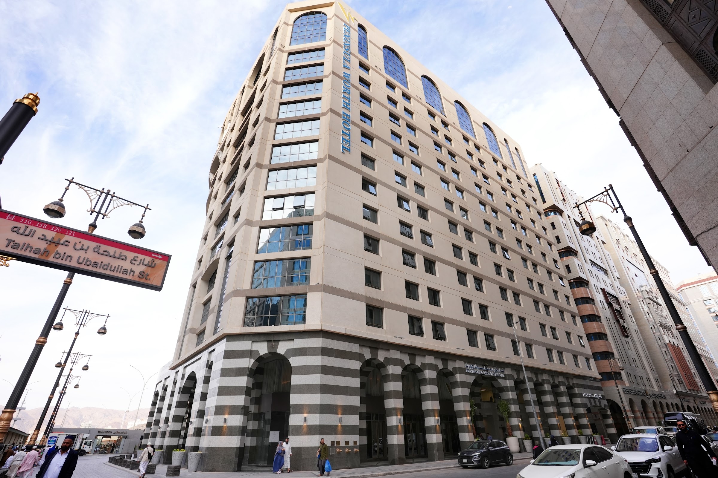 The hotel's front