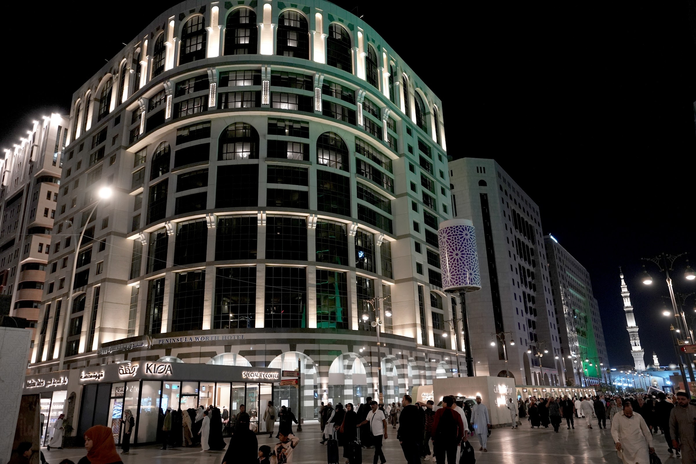 The hotel at night