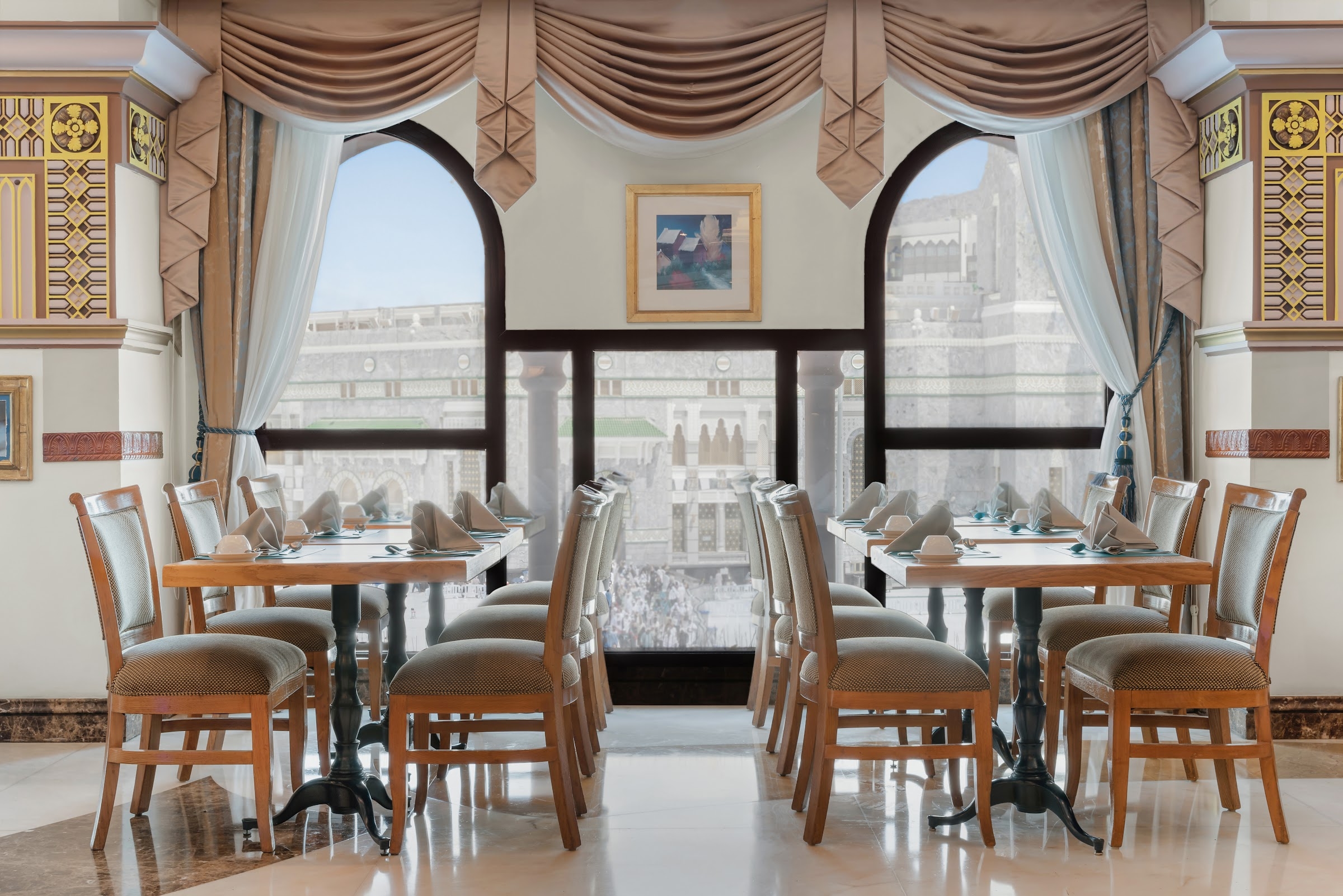 One of the hotel's restaurants, with arched windows