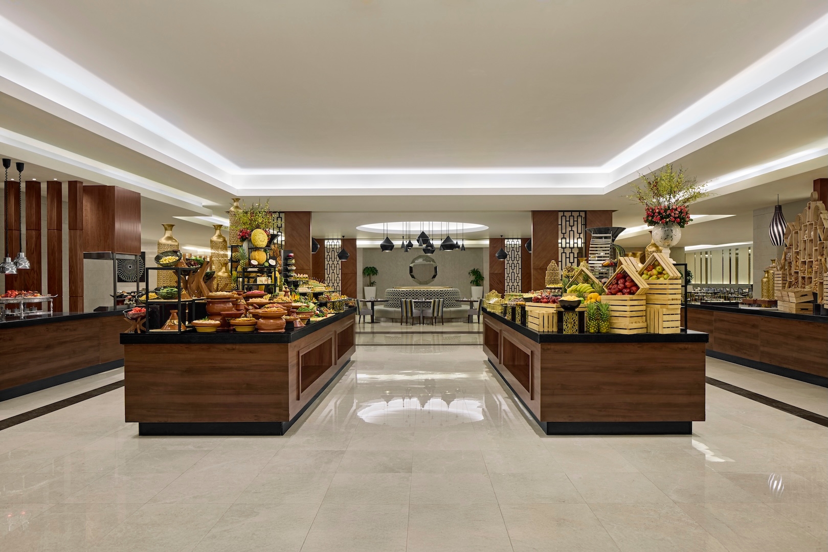 The breakfast buffet